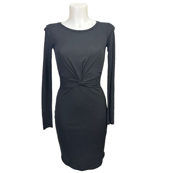 ALLSAINTS Women’s Black Sian‎ Dress Longsleeve, Twist Front size small - Picture 1 of 8